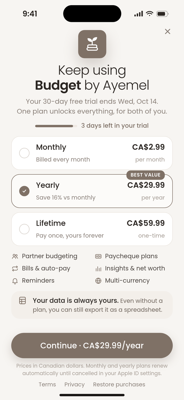 The in-app paywall