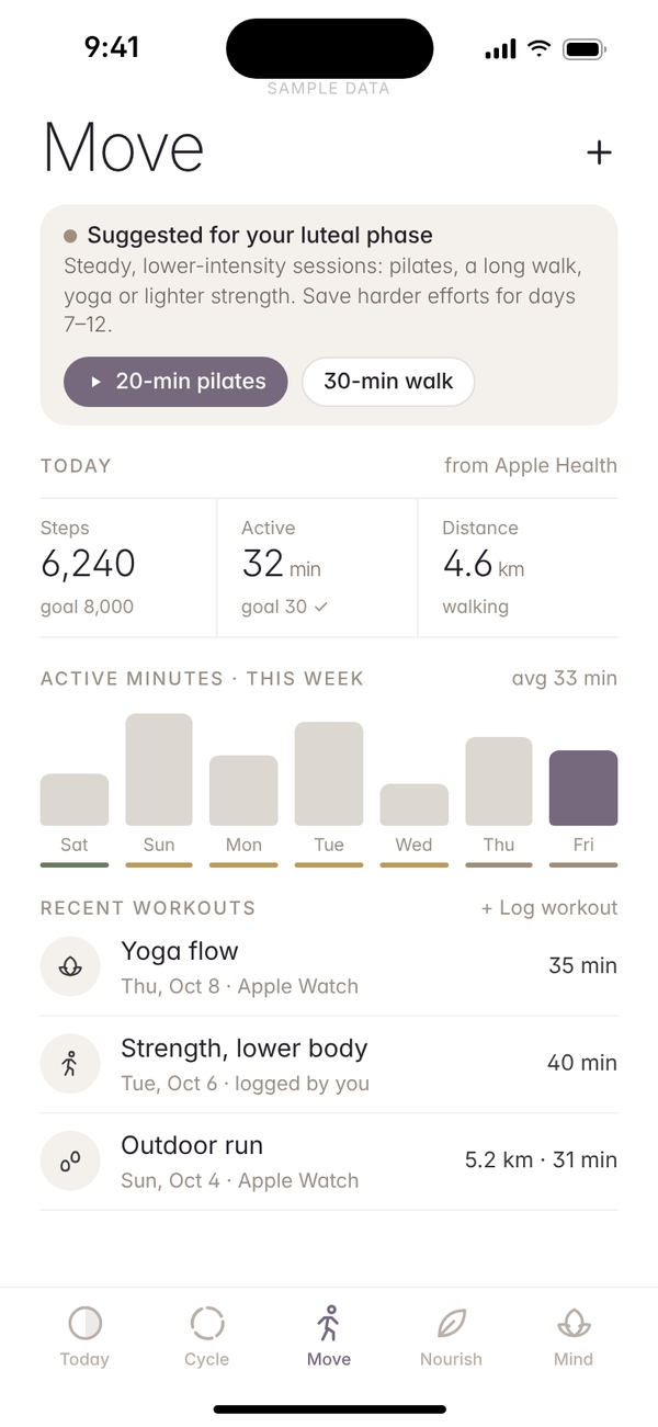 Health by Ayemel: Move screen